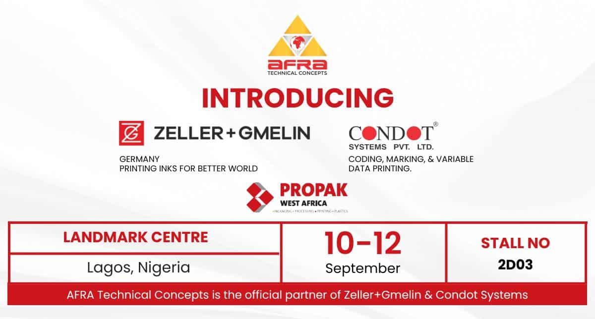 AFRA Technical Concepts: Proudly Partnering with Zeller+Gmelin and Condot Systems at Propak West Africa 2024!